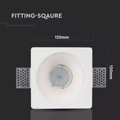 GU10 Fitting Gypsum White Recessed Light Round