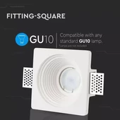 GU10 Fitting Gypsum White Recessed Light Round