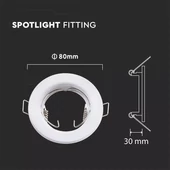 GU10 Round Spotlight Fitting White 2 pcs/box  Ф80