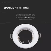 GU10 Round Spotlight Fitting White 2 pcs/box  Ф80