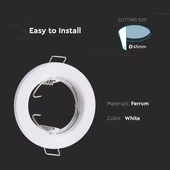 GU10 Round Spotlight Fitting White 2 pcs/box  Ф80