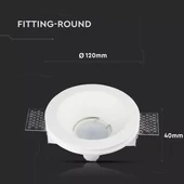 V-TAC GU10 LED spotlámpa keret, fehér fix lámpatest - SKU 3640