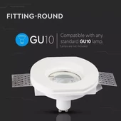 GU10 Fitting Round Gypsum ф100 White