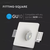 GU10 Fitting Square Gypsum White