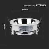 GU10 Fitting White+Chorme Round VT-872