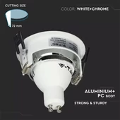 GU10 Fitting White+Chorme Round VT-872