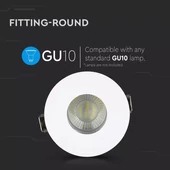 GU10 Fitting White+Chorme Round VT-873