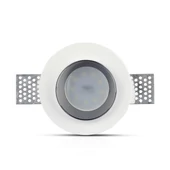 GU10 Fitting Gypsum White Recessed Light With Chrome Metal Round