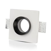 GU10 Fitting Gypsum White Recessed Light With Chrome Metal Square