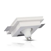 GU10 Fitting Gypsum White Recessed Light With Chrome Metal Square