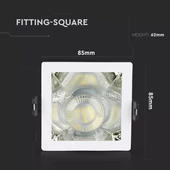 GU10 Fitting White+Chorme Square VT-875