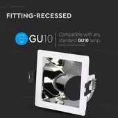 GU10 Fitting White+Chorme Square VT-875