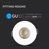 V-TAC GU10 LED spotlámpa keret, fehér+rózsaarany billenthető lámpatest - SKU 3159