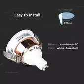 GU10 Fitting White+Rose Gold Round VT-874