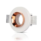 GU10 Fitting Gypsum White Recessed Light With Rose Gold  Metal Round