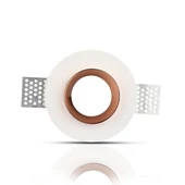 GU10 Fitting Gypsum White Recessed Light With Rose Gold  Metal Round