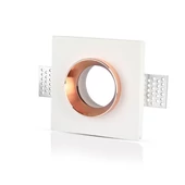 GU10 Fitting Gypsum White Recessed Light With Rose Gold Metal Square