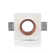 GU10 Fitting Gypsum White Recessed Light With Rose Gold Metal Square