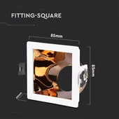 GU10 Fitting White+Rose Gold Square VT-875