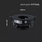 GU10 Fitting Black + Black  Round