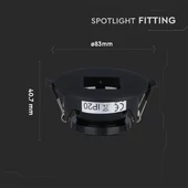 GU10 Fitting Square Black + Black