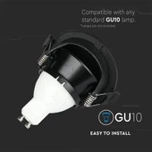 GU10 Fitting Half Circle Black + Black
