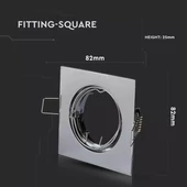 GU10 Fitting Square Movable Chrome