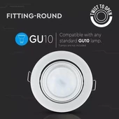 V-TAC Twist-To-Open GU10 LED spotlámpa keret, króm billenthető lámpatest - SKU 3647