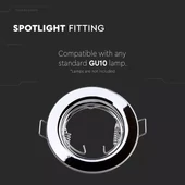 GU10 Round Spotlight Fitting Chrome 2 pcs/box Ф80