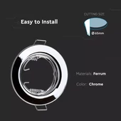 GU10 Round Spotlight Fitting Chrome 2 pcs/box Ф80