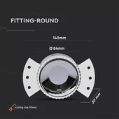 GU10 Fitting Round  With White Frame + Chrome Reflector