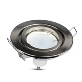 V-TAC GU10 LED spotlámpa keret, matt króm billenthető lámpatest - SKU 3470