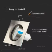 V-TAC GU10 LED spotlámpa keret, matt króm billenthető lámpatest - SKU 3591