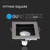 GU10 Fitting Square Satin Nickel