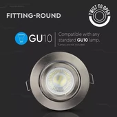 V-TAC Twist-To-Open GU10 LED spotlámpa keret, matt króm billenthető lámpatest - SKU 3646