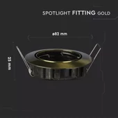 V-TAC GU10 LED spotlámpa keret, arany színű billenthető lámpatest - SKU 8579