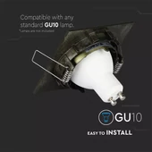 V-TAC GU10 LED spotlámpa keret, sárgaréz színű billenthető lámpatest - SKU 8581