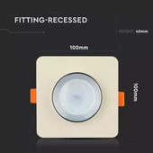V-TAC GU10 LED spotlámpa keret, törtfehér+króm fix lámpatest - SKU 3122