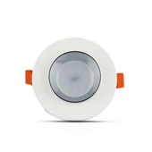 GU10 Fitting Gypsum Metal Off White Recessed Light With Chrome Round