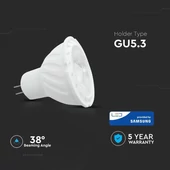 LED Spotlight SAMSUNG CHIP - GU5.3 6.5W MR16 Riple Plastic 38° 6400K