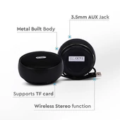 Portable Bluetooth Speaker With Micro USB And High End Cable 800mah Battery Black