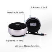 Portable Bluetooth Speaker With Micro USB And High End Cable 800mah Battery Grey