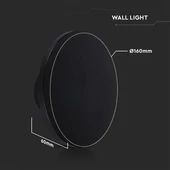 12W LED Dome light, 360°D, 3000K, Black body