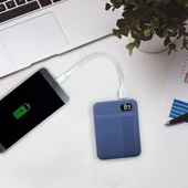 V-TAC kék, 10000mAh powerbank, kijelzővel - SKU 8853