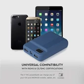 V-TAC kék, 10000mAh powerbank, kijelzővel - SKU 8853