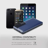 V-TAC kék, 10000mAh powerbank, kijelzővel - SKU 8872