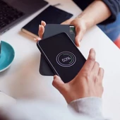 V-TAC kék, 8000mAh powerbank vezeték nélküli töltővel, kijelzővel - SKU 8862