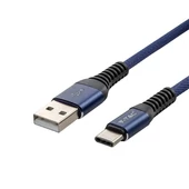 V-TAC kék, USB - Type-C 1m hálózati kábel - SKU 8633