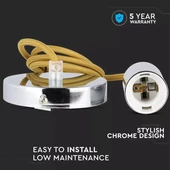 Chrome Metal Cup Pendant Light Beige