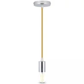 Chrome Metal Cup Pendant Light Beige
